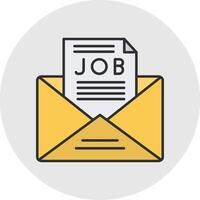 Job Offer Line Filled Light Circle Icon vector