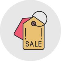 Sale Line Filled Light Circle Icon vector