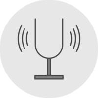 Tuning Fork Line Filled Light Circle Icon vector