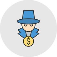 Fraud Line Filled Light Circle Icon vector