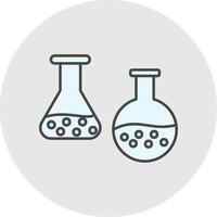 Experiment Line Filled Light Circle Icon vector