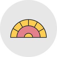 Protractor Line Filled Light Circle Icon vector