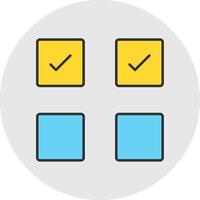 Check Box Line Filled Light Circle Icon vector