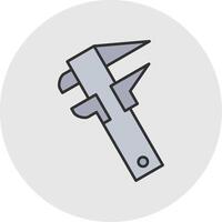 Caliper Line Filled Light Circle Icon vector