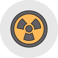 Nuclear Line Filled Light Circle Icon vector