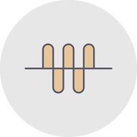 Audio Wave Line Filled Light Circle Icon vector