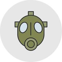 Gas Mask Line Filled Light Circle Icon vector