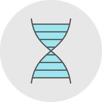 DNA Line Filled Light Circle Icon vector