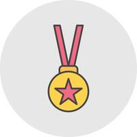 Medal Line Filled Light Circle Icon vector