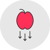 Gravity Line Filled Light Circle Icon vector