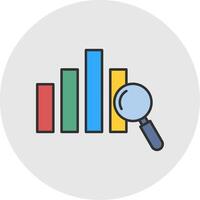 Data Analytics Line Filled Light Circle Icon vector