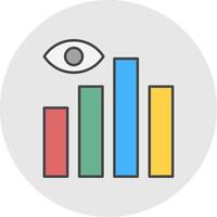 Data Visualization Line Filled Light Circle Icon vector