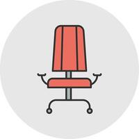 Armchair Line Filled Light Circle Icon vector