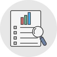 Search Results Line Filled Light Circle Icon vector