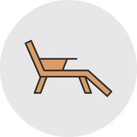 Deck Chair Line Filled Light Circle Icon vector