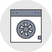 Cooler Line Filled Light Circle Icon vector