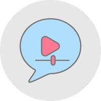 Video Message Line Filled Light Circle Icon vector