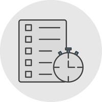 Track Of Time Line Filled Light Circle Icon vector