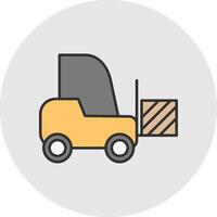 Forklift Line Filled Light Circle Icon vector