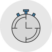 Stopwatch Line Filled Light Circle Icon vector