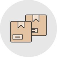 Package Line Filled Light Circle Icon vector