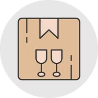 Fragile Line Filled Light Circle Icon vector