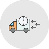 Fast Delivery Line Filled Light Circle Icon vector