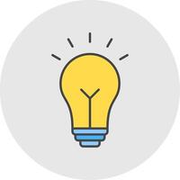 Idea Line Filled Light Circle Icon vector