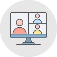 Webinar Line Filled Light Circle Icon vector