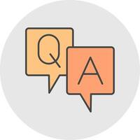 Question And Answer Line Filled Light Circle Icon vector