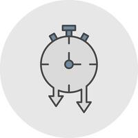 Timer Line Filled Light Circle Icon vector