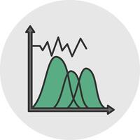 ola gráfico línea lleno ligero circulo icono vector