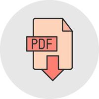 descargar pdf línea lleno ligero circulo icono vector