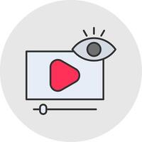 Video views Line Filled Light Circle Icon vector