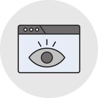 Visualization Line Filled Light Circle Icon vector
