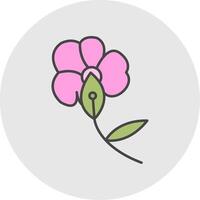 Orchid Line Filled Light Circle Icon vector