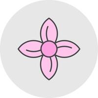 Clematis Line Filled Light Circle Icon vector