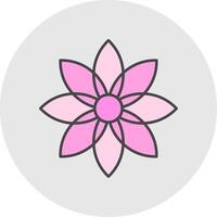 Dandelion Line Filled Light Circle Icon vector