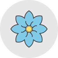 Amaryllis Line Filled Light Circle Icon vector