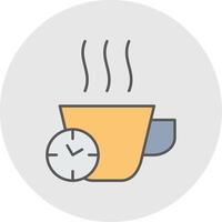 Break Time Line Filled Light Circle Icon vector