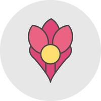 Crocus Line Filled Light Circle Icon vector