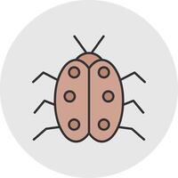 Bug Line Filled Light Circle Icon vector