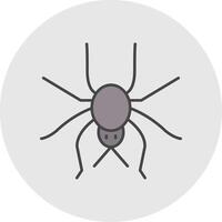 araña línea lleno ligero circulo icono vector