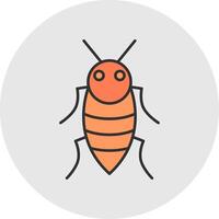 insecto línea lleno ligero circulo icono vector