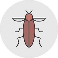 Insect Line Filled Light Circle Icon vector