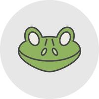 Frog Line Filled Light Circle Icon vector