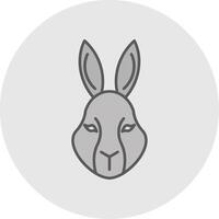 Rabbit Line Filled Light Circle Icon vector