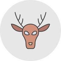 Deer Line Filled Light Circle Icon vector