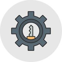 Gear Line Filled Light Circle Icon vector