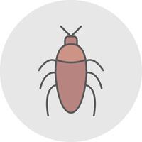 insecto línea lleno ligero circulo icono vector